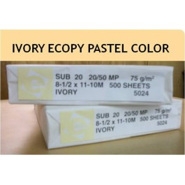 8.5X11 10M 20# (75 GSM) Ivory Ecopy Multipurpose Pastel Colors Letter Size