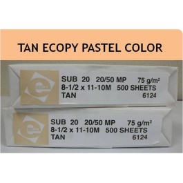 8.5X11 10M 20# (75 GSM) Tan Ecopy Multipurpose Pastel Colors Letter Size Co