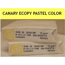 8.5X11 10M 20# (75 GSM) Canary Ecopy Multipurpose Pastel Colors Letter Size