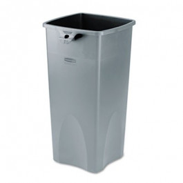 3569 Rubbermaid Untouchable Square Waste Receptacle Gray 23 Gallon 15.5X16.