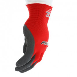 N9680 X-Large Red Nylon Shell With Gray Latex Coated Palm & Fingertips Ninj