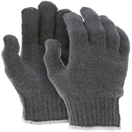9507LMH Large Gray 7 Gauge Heavy Weight Cotton/Polyester String Knit Glove,