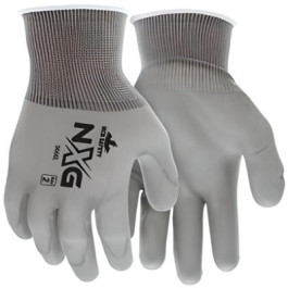 9666 Large Gray 13 Gauge String Knit Nylon Shell Work Glove With Coated Pal