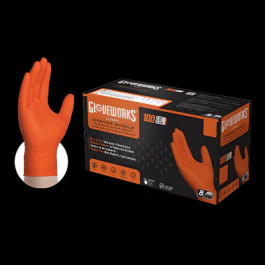 GWON449100 2X-Large Orange Gloveworks Industrial Heavy-Duty 8 Mil Nitrile G