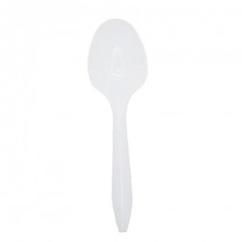N51111 White Teaspoon Medium Weight Polypropylene Bulk Pack 1000 Each/Case