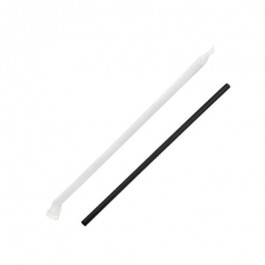 N81259 8.75 Inch Black Straw 5.4 mm Diameter Individually Wrapped,  500 Str