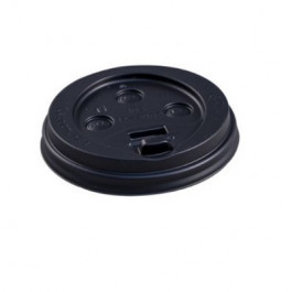 E1020-DLB 9 cm Rim Black Empress Dome Sip Lid for 10-20 Ounce Hot Cups, 100