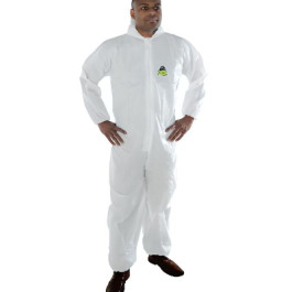 MP300 X-Large Defender II White Microporous Disposable Coverall Zipper Fron