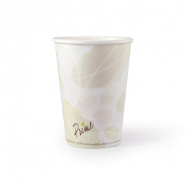#Hc-12 Primeware 12 Ounce White With Design Polylactic Acid (Pla) Lined Hot