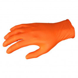 6016OL Large 9.5 Inch Length 6 Mil Orange Nitrile Glove Nitrishield With Gr