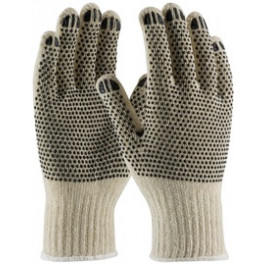 36-110PDD/XL Size X-large Natural White With Black Pvc Dots Polyester/cotto