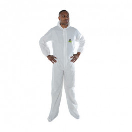 MP400 Large Defender Ii White Microporous Disposable Coverall With Hood & B