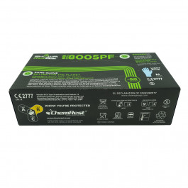 8005PF Large 8 Mil Blue 9 1/2" Powder-free Nitrile Ebt Glove Rolled Cuff,