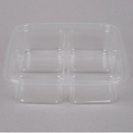 GS6-4S 6" Clear 16.7oz Fabri-kal Shallow Square  Plastic Greenware On-the-g