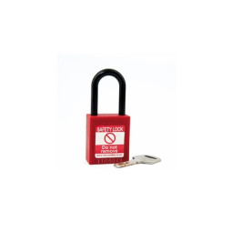 1-1/2" Red Non-conductive Plastic Shackle Lock Keyed To Differ, One Lock/ea