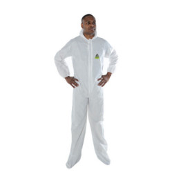 MP400 3x-large Defender Ii White Microporous Disposable Coverall With Hood
