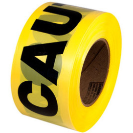 3" X 1000' 2 Mil Yellow Polyethylene Prime Guard Printed "caution" Barricad