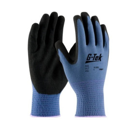 34-500/L Large Pip G-tek 13-gauge Blue Microsurface Nitrile Coated Palm And