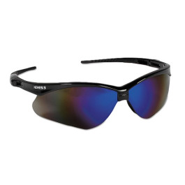 14481 Black Kleengaurd Nemesis Safety Glasses With Black Frame Blue Mirror