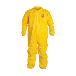 QC125SYLLG Dupont Large 10 Mil Yellow Ty-chem 2000 Qc Coverall With Serged
